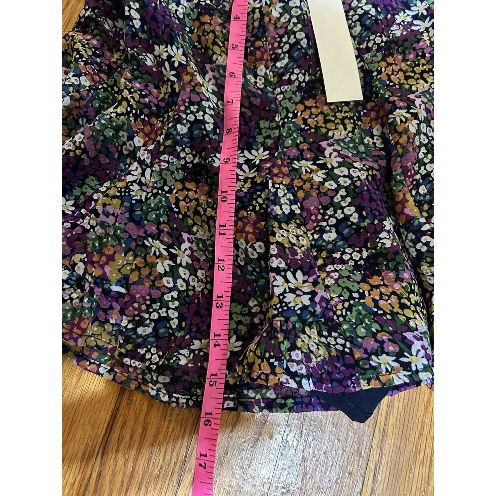 Pinch Skirt Size Small Multicolor Dainty Floral Pattern Boho Pleated Swing